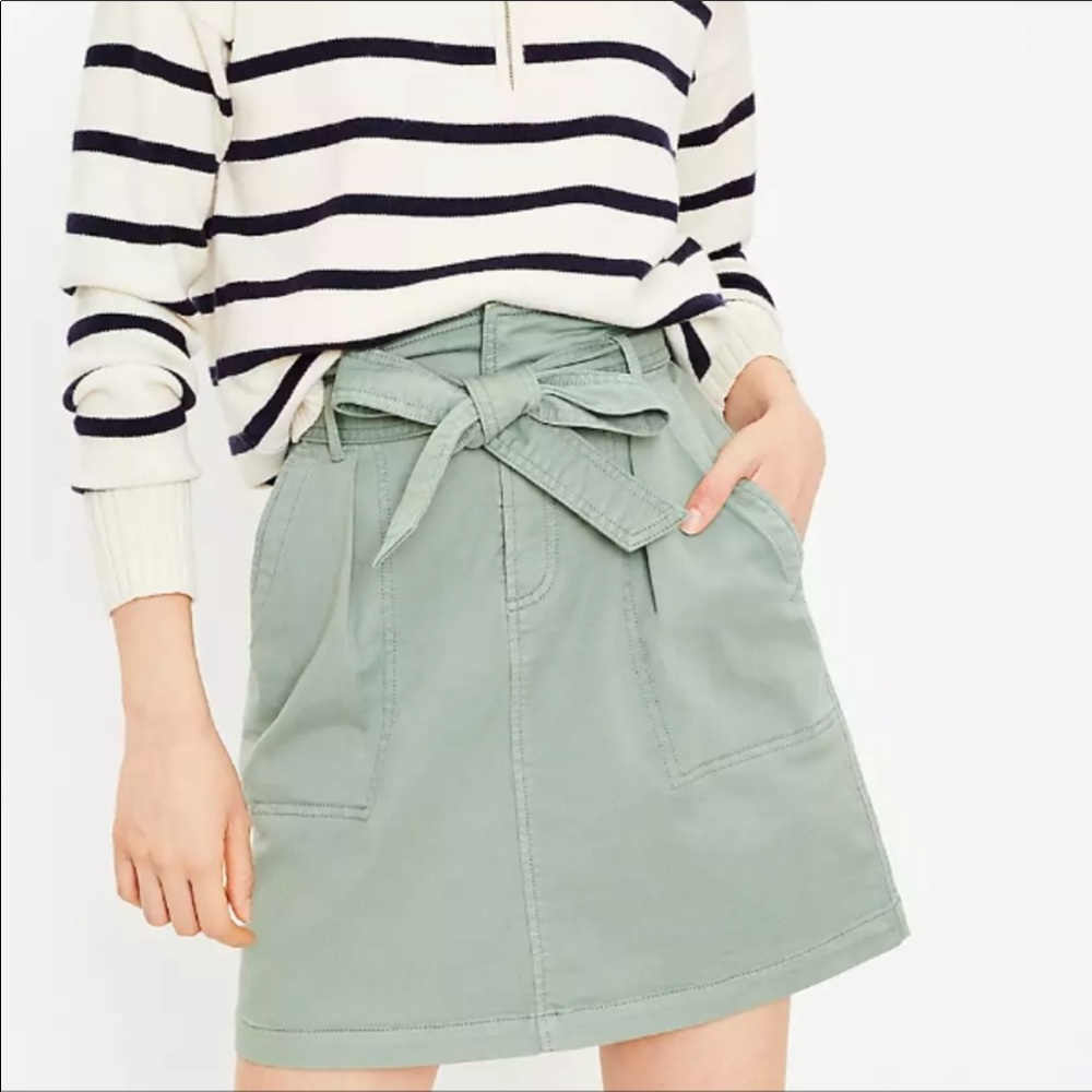 LOFT Tie Waist Pocket Skirt